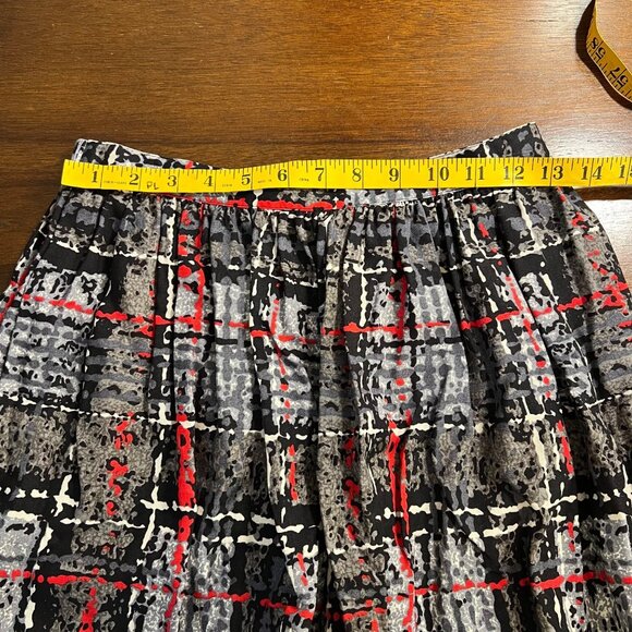 Vintage Artsy Midi Skirt Indie Prep Teacher Academic Plaid Cyber Goth Size XS - Picture 6 of 6